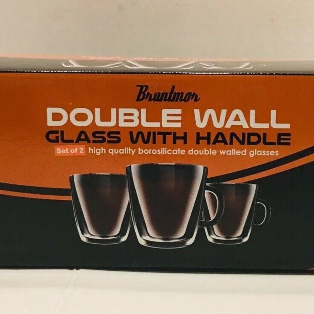 Bruntmor Borosilicate Double Wall Glass Cups Set